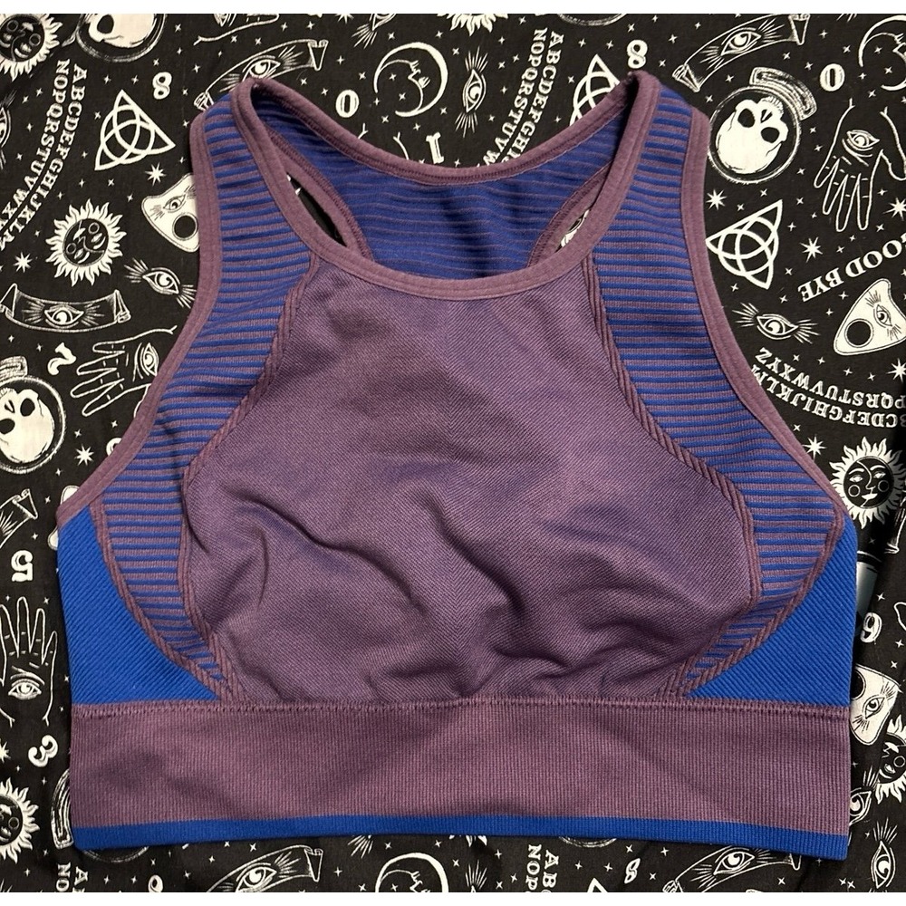 Ryka Purple & Blue Medium Impact Sports Bra/Cropped Activeโ Tank, Medium